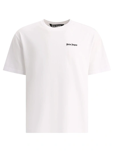 Shop Palm Angels T-shirt With Embroidered Logo In Black