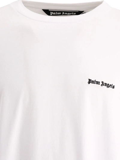 Shop Palm Angels T-shirt With Embroidered Logo In White