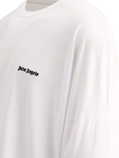 Shop Palm Angels T-shirt With Embroidered Logo In White