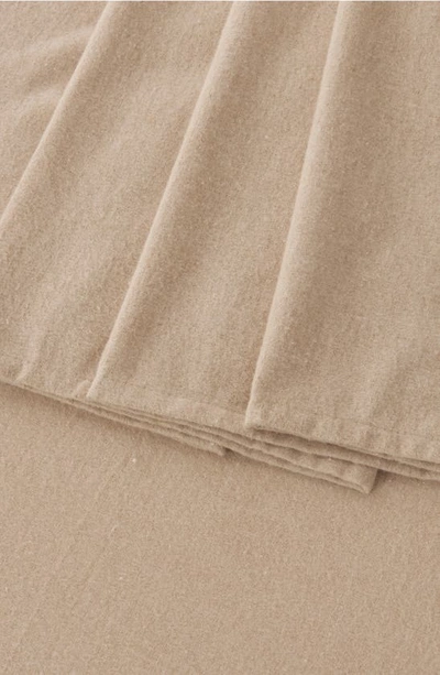 Shop Woven & Weft Heathered Turkish Cotton Flannel Sheet Set In Heathered Sand