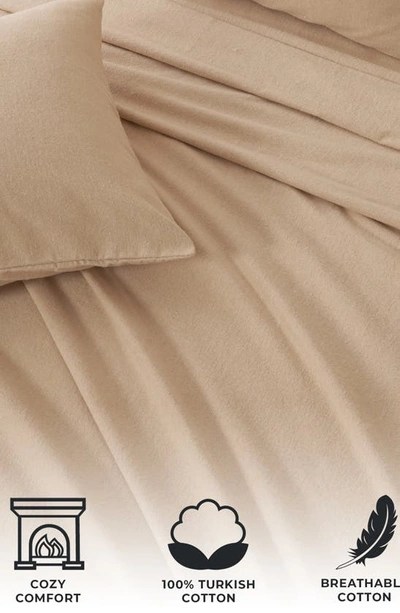 Woven & Weft Heathered Turkish Cotton Flannel Sheet Set In Heathered Sand
