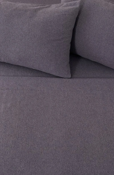 Woven & Weft Heathered Turkish Cotton Flannel Sheet Set In Heathered Acai Purple