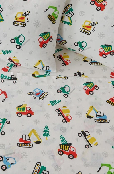 Woven & Weft Holiday Print Turkish Cotton Sheet Set In Christmas Toy Trucks