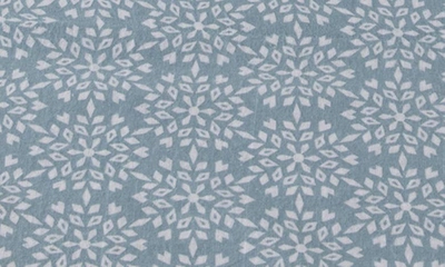 Woven & Weft Turkish Cotton Windowpane Printed Flannel Sheet Set In Snowflake - Mosaic Blue