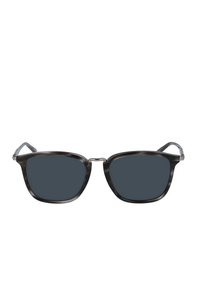 Shop Ferragamo Salvatore  54mm Square Sunglasses In Striped Grey