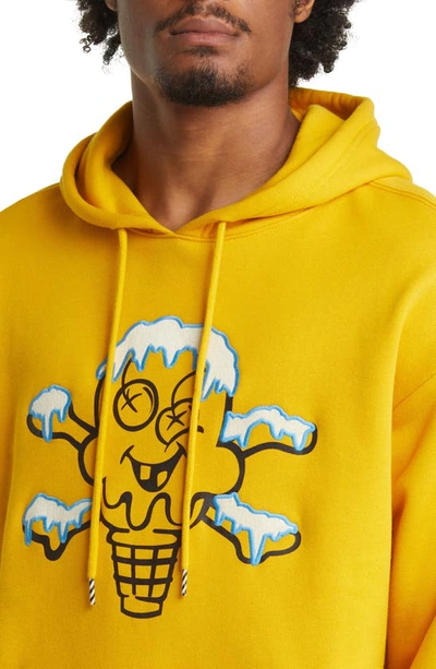 Shop Icecream Frost Bite Graphic Hoodie In Old Gold