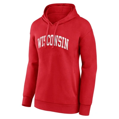 Shop Fanatics Branded Red Wisconsin Badgers Basic Arch Pullover Hoodie