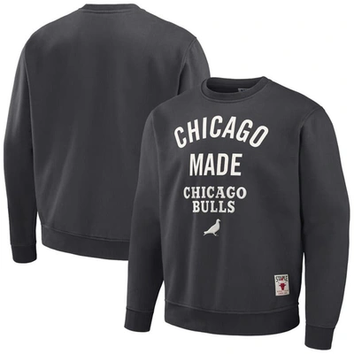 Shop Staple Nba X  Anthracite Chicago Bulls Plush Pullover Sweatshirt