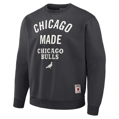 Shop Staple Nba X  Anthracite Chicago Bulls Plush Pullover Sweatshirt