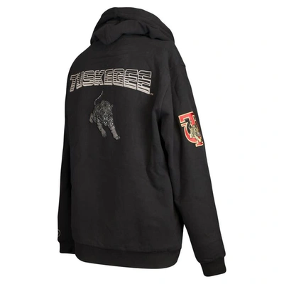 Shop Fisll Black Tuskegee Golden Tigers Puff Print Sliced Pullover Hoodie