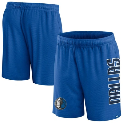 Shop Fanatics Branded Blue Dallas Mavericks Post Up Mesh Shorts