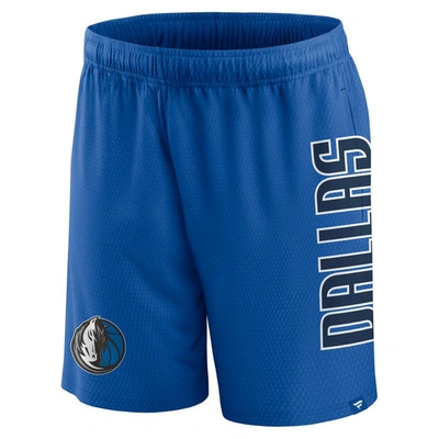 Shop Fanatics Branded Blue Dallas Mavericks Post Up Mesh Shorts