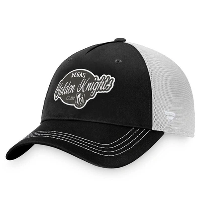 Shop Fanatics Branded Black/white Vegas Golden Knights Fundamental Trucker Adjustable Hat