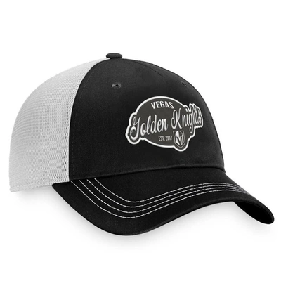 Shop Fanatics Branded Black/white Vegas Golden Knights Fundamental Trucker Adjustable Hat