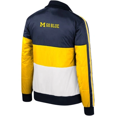 Shop The Wild Collective Maize Michigan Wolverines Color-block Puffer Full-zip Jacket
