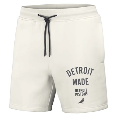 Shop Staple Nba X  Cream Detroit Pistons Heavyweight Fleece Shorts