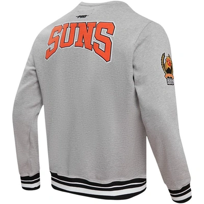 Pro Standard Heather Gray Phoenix Suns Crest Emblem Pullover Sweatshirt In Heather Gray