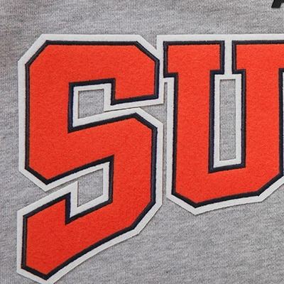 Pro Standard Heather Gray Phoenix Suns Crest Emblem Pullover Sweatshirt In Heather Gray