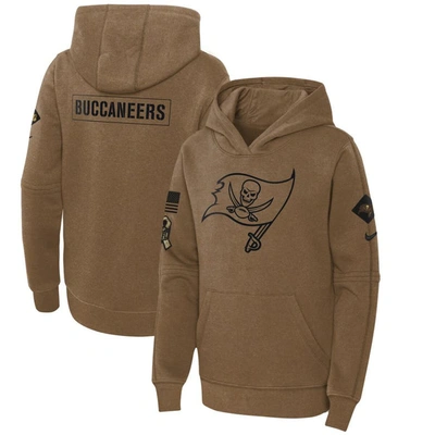 Shop Nike Youth   Brown Tampa Bay Buccaneers 2023 Salute To Service Club Fleece Pullover Hoodie