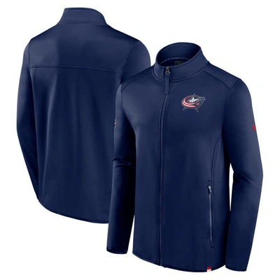 Shop Fanatics Branded  Navy Columbus Blue Jackets Authentic Pro Full-zip Jacket