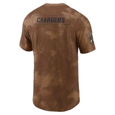 Shop Nike Brown Los Angeles Chargers 2023 Salute To Service Sideline T-shirt