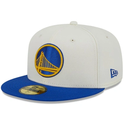 Shop New Era X Staple Cream/royal Golden State Warriors Nba X Staple Two-tone 59fifty Fitted Hat