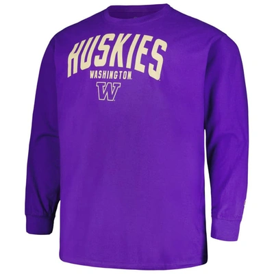 Shop Champion Purple Washington Huskies Big & Tall Arch Long Sleeve T-shirt