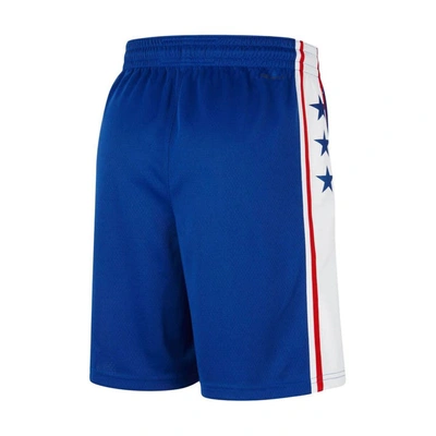 Shop Nike Royal Philadelphia 76ers Swingman Icon Edition Shorts