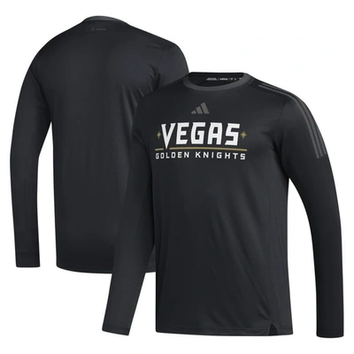 Shop Adidas Originals Adidas Black Vegas Golden Knights Aeroready® Long Sleeve T-shirt