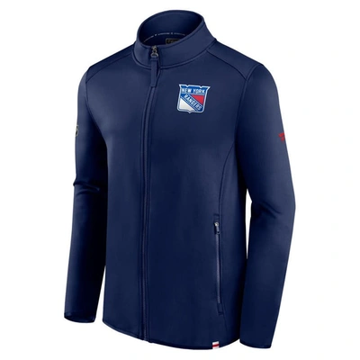 Shop Fanatics Branded  Navy New York Rangers Authentic Pro Full-zip Jacket