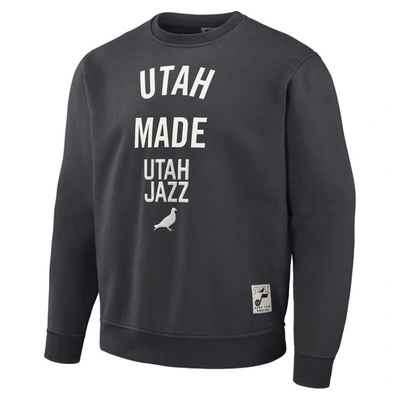 Staple Men's Nba X  Anthracite Utah Jazz Plush Pullover Sweatshirt In Anthracite