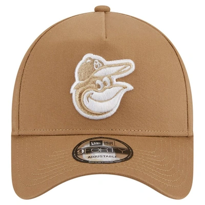New Era Khaki Baltimore Orioles A-frame 9forty Adjustable Hat In Khaki
