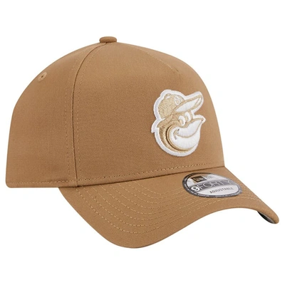 New Era Khaki Baltimore Orioles A-frame 9forty Adjustable Hat In Khaki