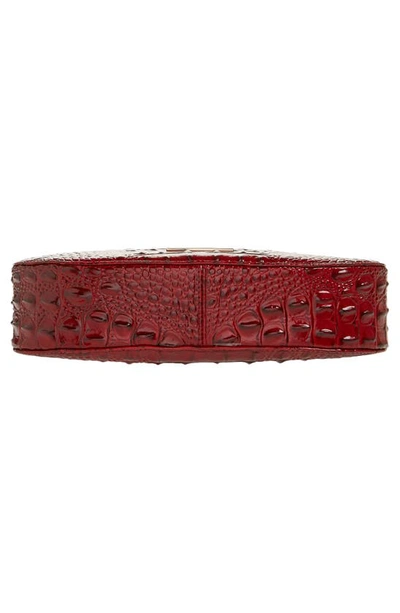 Shop Brahmin Shayna Croc Embossed Leather Crossbody Bag In Vintage Red