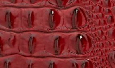 Shop Brahmin Shayna Croc Embossed Leather Crossbody Bag In Vintage Red
