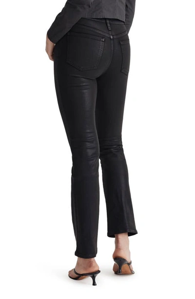 Shop Madewell Kick Out Coated Crop Jeans In True Black