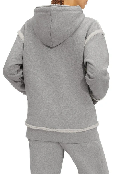 Shop Ugg Joanne Bonded High Pile Fleece Hoodie In Grey Heather