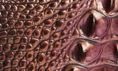 Shop Brahmin Rosalie Croc Embossed Leather Convertible Crossbody Bag In Fig Jam