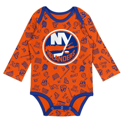 Shop Outerstuff Infant Orange New York Islanders Dynamic Defender Long Sleeve Bodysuit