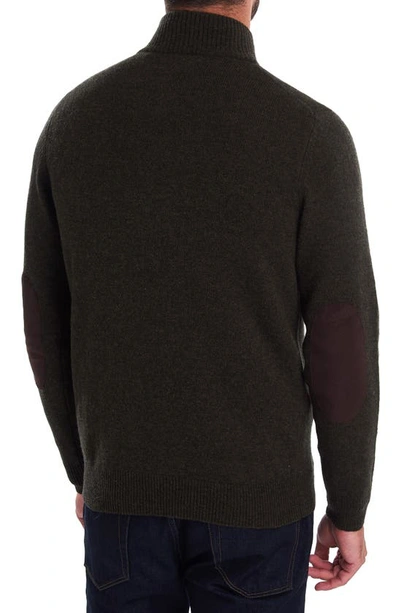 Barbour Patch Wool Quarter Zip Pullover In Seaweed