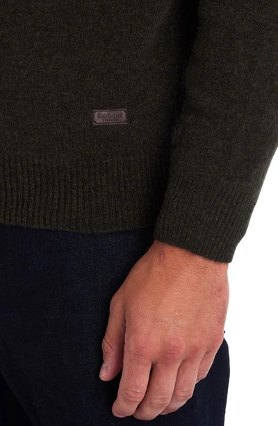 Barbour Patch Wool Quarter Zip Pullover In Seaweed