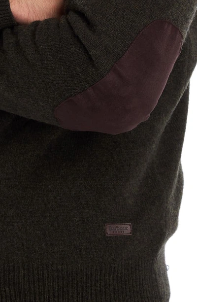 Barbour Patch Wool Quarter Zip Pullover In Seaweed