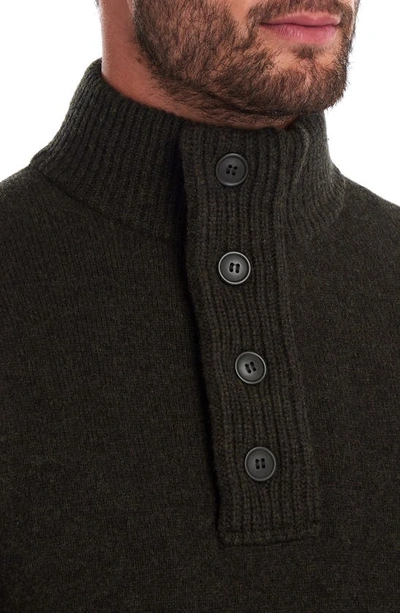 Barbour Patch Wool Quarter Zip Pullover In Seaweed