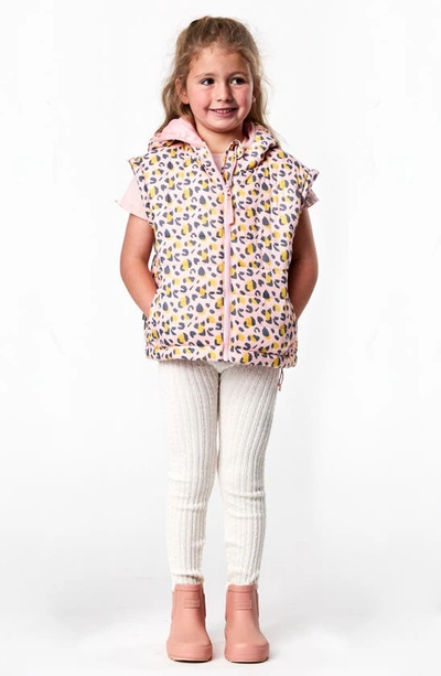 Shop Snapper Rock Kids' Leopard Love Water Repellent 2-in-1 Puffer Jacket In Pink
