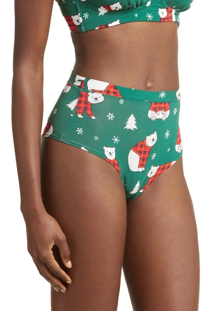 Shop Meundies Feelfree High Waist Briefs In Cozy Bears