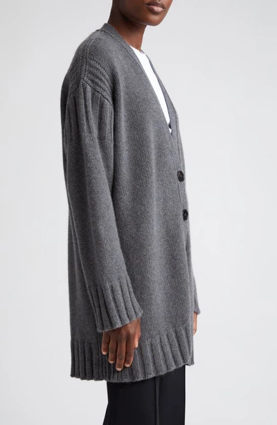 Shop Jil Sander Chunky Cashmere Cardigan In Medium Grey