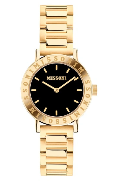 Missoni Women's M2 Gold Ion Plated Stainless Steel Bracelet Watch 35mm In Ip Yellow Gold