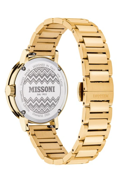 Missoni Women's M2 Gold Ion Plated Stainless Steel Bracelet Watch 35mm In Ip Yellow Gold