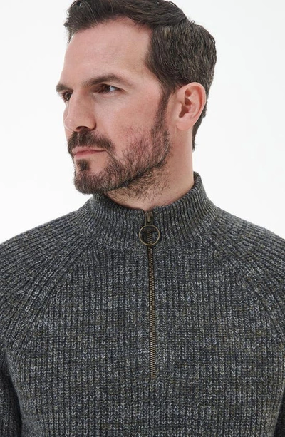 Barbour Horseford Lambswool Quarter Zip Sweater In Olive