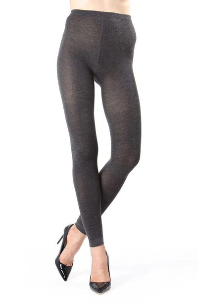 Shop Memoi Footless Sweater Tights In Charcoal
